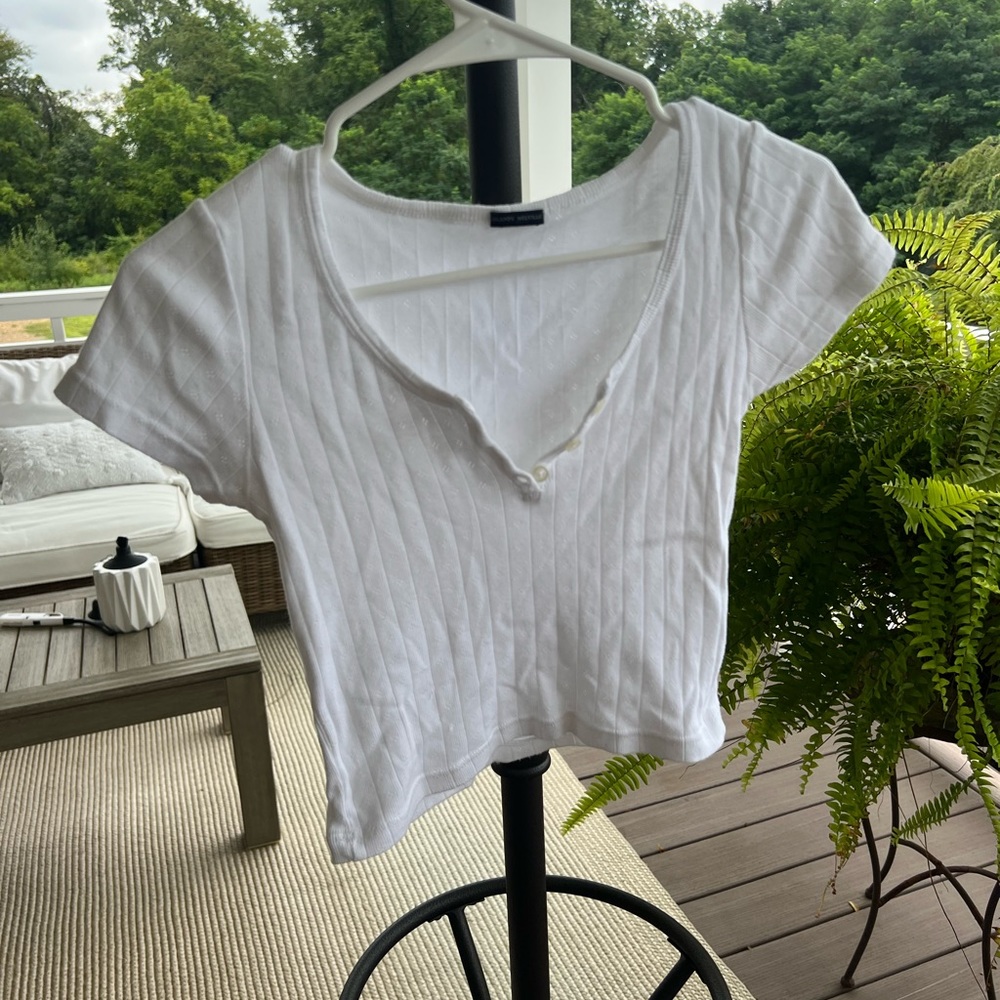 brandy melville white button shirt